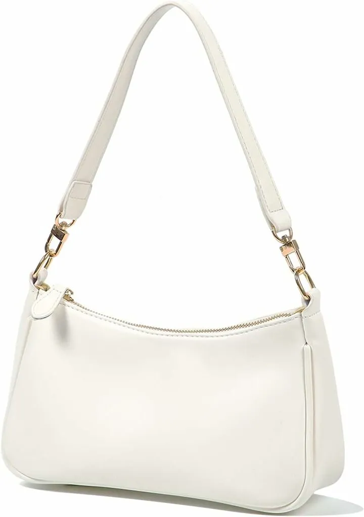 White Shoulder Bag Tote Handbags Review - Zipper Closure